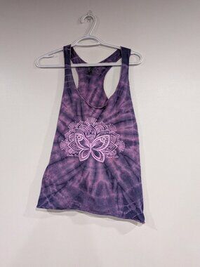 Ecological Tie Dye Tank from Santa Teresa Costa Rica Purple Size Large